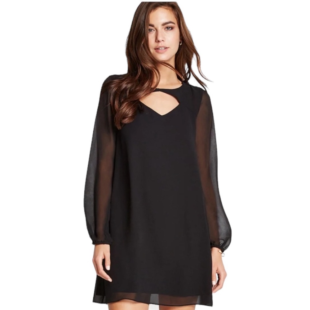 BCBGeneration Cutout Detail Long Sleeve Shift Dress